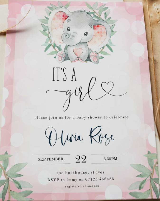 Baby Shower Invitation Template for Girls Example Baby Shower Invitation Template for Girls Example