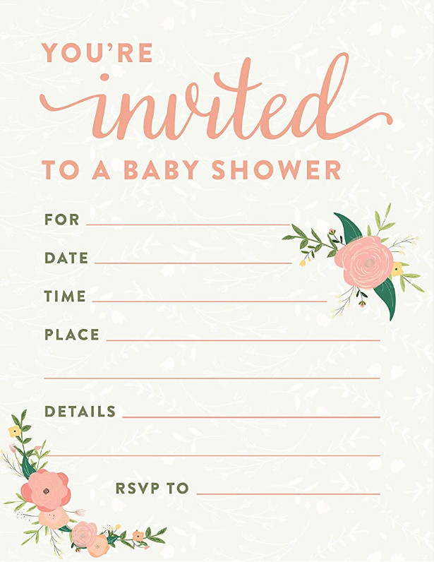 Baby Shower Invitation Template for Girls