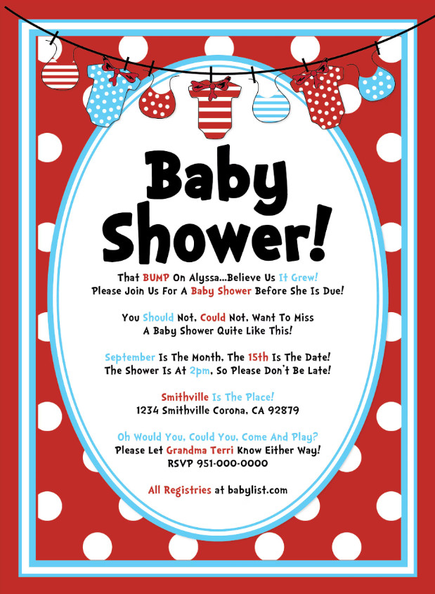 Example of Dr Seuss Baby Shower Invitation Template Example of Dr Seuss Baby Shower Invitation Template