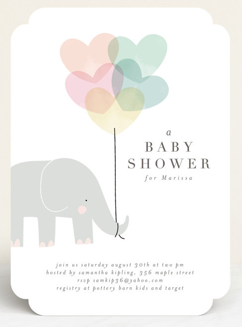 Example of Elephant Baby Shower Invitation Template Example of Elephant Baby Shower Invitation Template