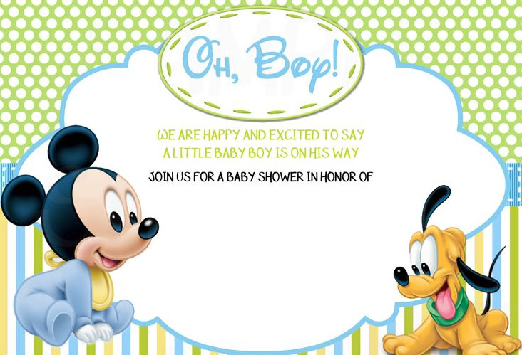 Example of Mickey Mouse Baby Shower Invitation Template Example of Mickey Mouse Baby Shower Invitation Template