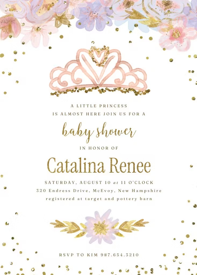 Example of Princess Baby Shower Invitation Template Example of Princess Baby Shower Invitation Template