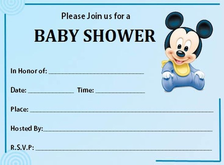 Mickey Mouse Baby Shower Invitation Template