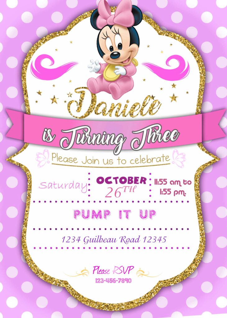 Minnie Mouse Baby Shower Invitation Template Example Minnie Mouse Baby Shower Invitation Template Example