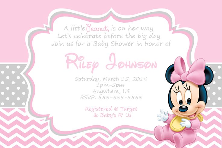 Minnie Mouse Baby Shower Invitation Template Sample Minnie Mouse Baby Shower Invitation Template Sample