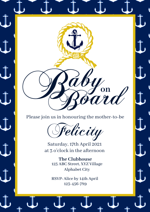 Nautical Baby Shower Invitation Template Example Nautical Baby Shower Invitation Template Example