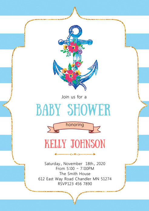 Nautical Baby Shower Invitation Template Sample Nautical Baby Shower Invitation Template Sample