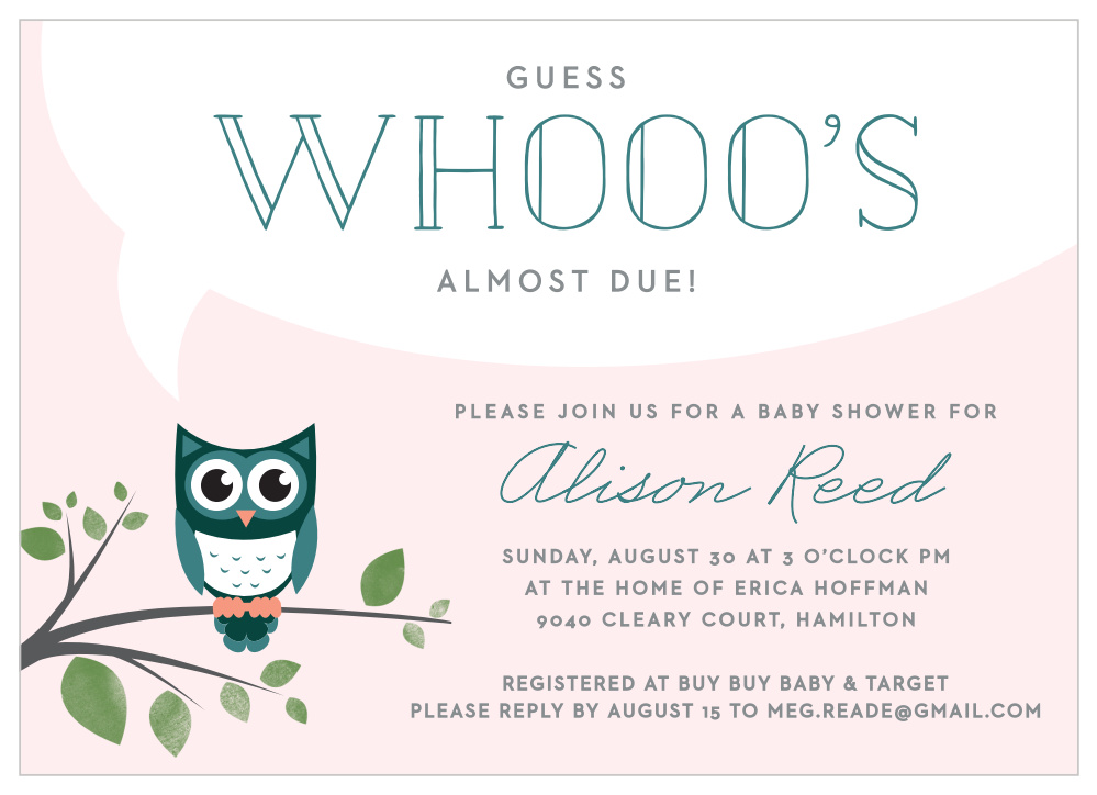Owl Baby Shower Invitation Template Example Owl Baby Shower Invitation Template Example