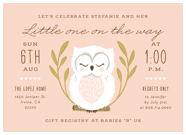 Owl Baby Shower Invitation Template Sample Owl Baby Shower Invitation Template Sample