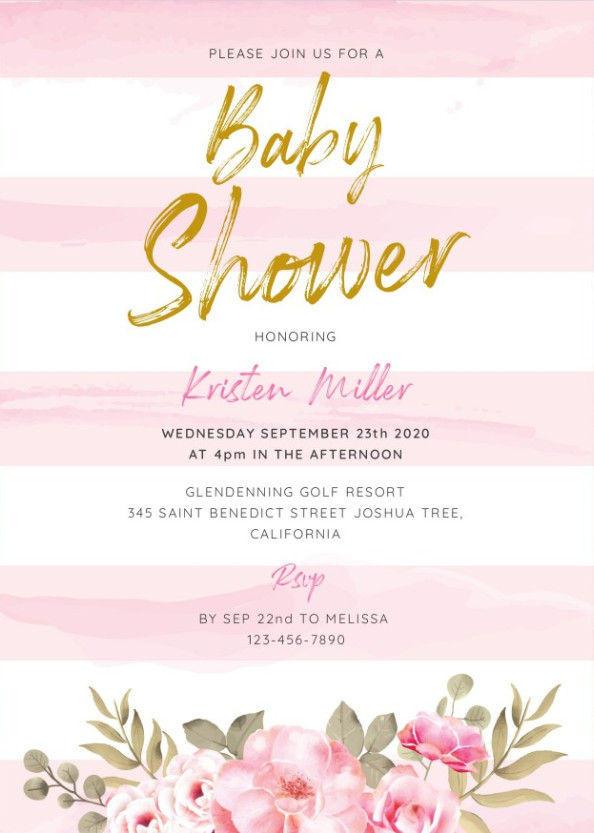 Pink And Gold Baby Shower Invitation Template Example Pink And Gold Baby Shower Invitation Template Example
