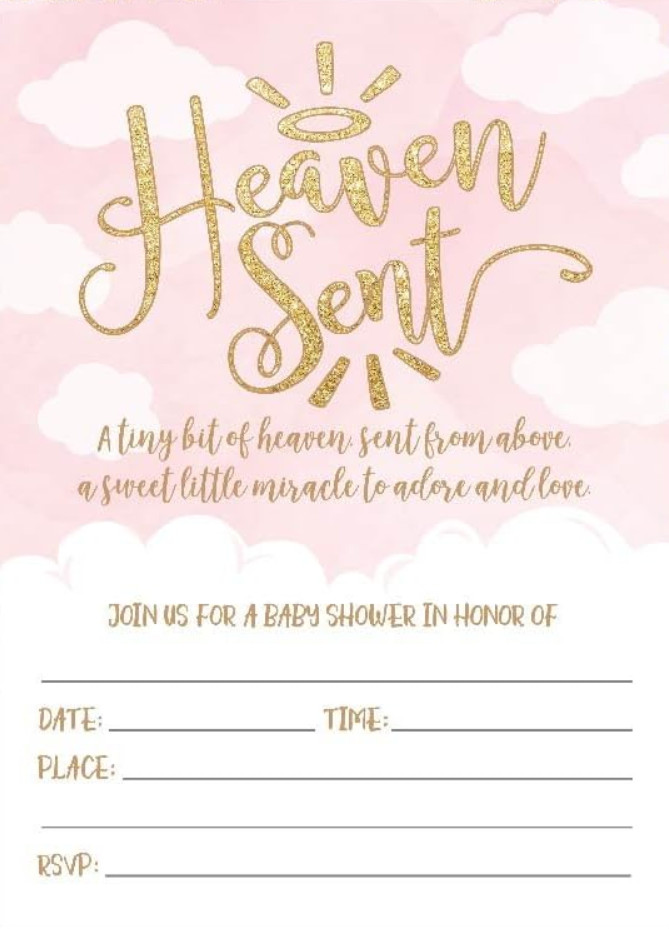 Pink And Gold Baby Shower Invitation Template