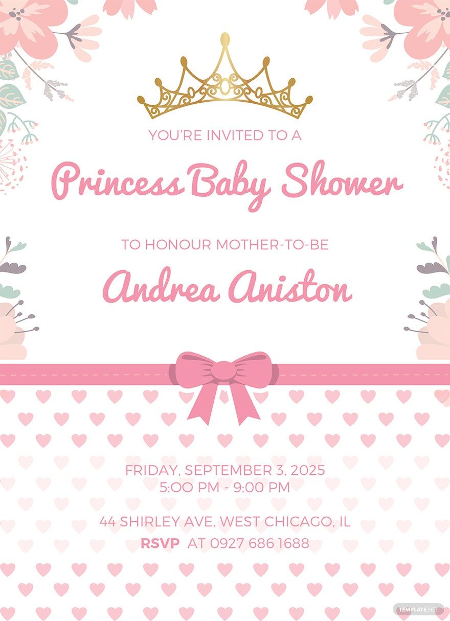 Princess Baby Shower Invitation Template Sample Princess Baby Shower Invitation Template Sample