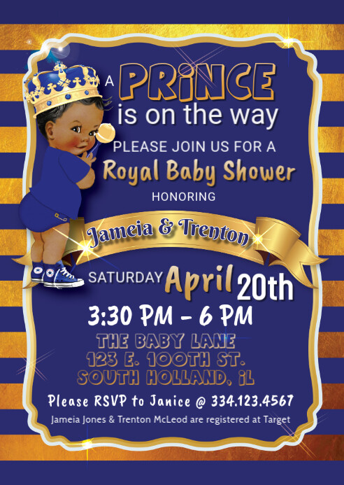 Royal Baby Shower Invitation Template Example Royal Baby Shower Invitation Template Example