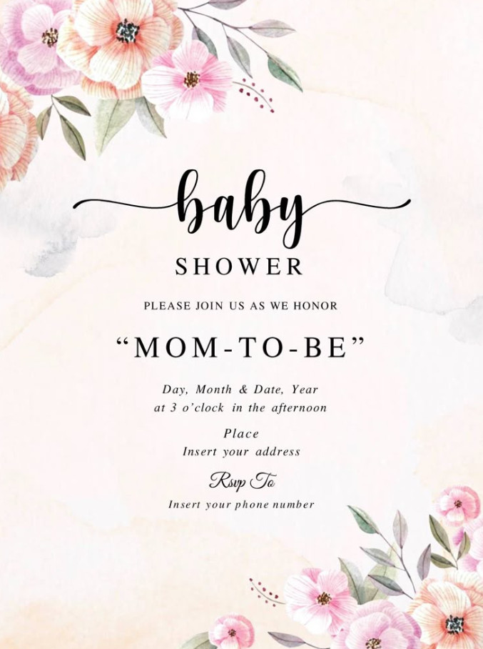 Sample of Baby Shower Invitation Template Sample of Baby Shower Invitation Template