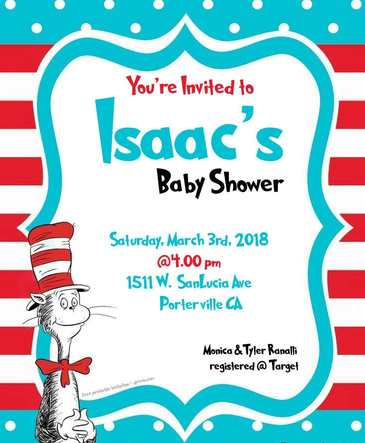 Sample of Dr Seuss Baby Shower Invitation Template Sample of Dr Seuss Baby Shower Invitation Template
