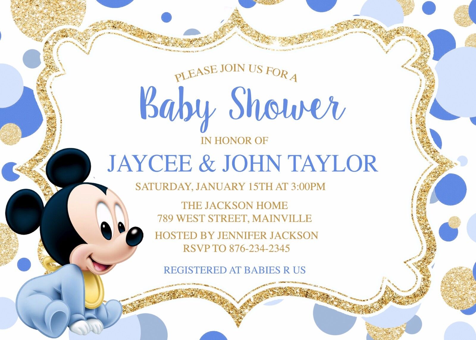Sample of Mickey Mouse Baby Shower Invitation Template Sample of Mickey Mouse Baby Shower Invitation Template