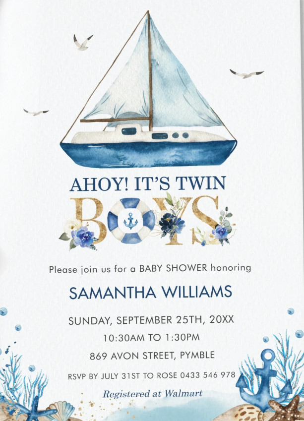 Sample of Nautical Baby Shower Invitation Template Sample of Nautical Baby Shower Invitation Template