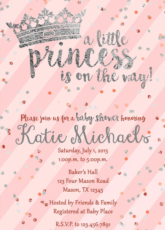 Sample of Princess Baby Shower Invitation Template Sample of Princess Baby Shower Invitation Template