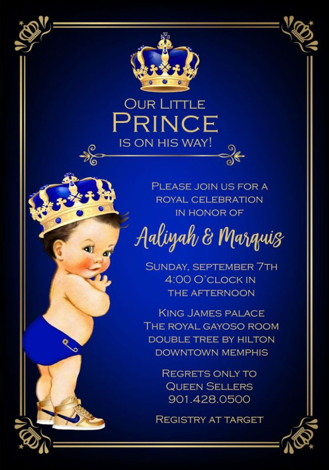 Sample of Royal Baby Shower Invitation Template Sample of Royal Baby Shower Invitation Template