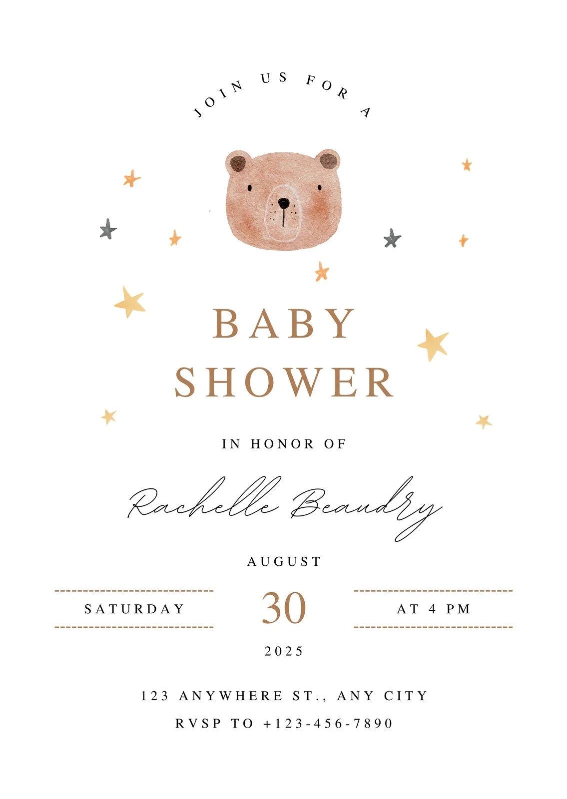 Sample of Unique Baby Shower Invitation Template Sample of Unique Baby Shower Invitation Template