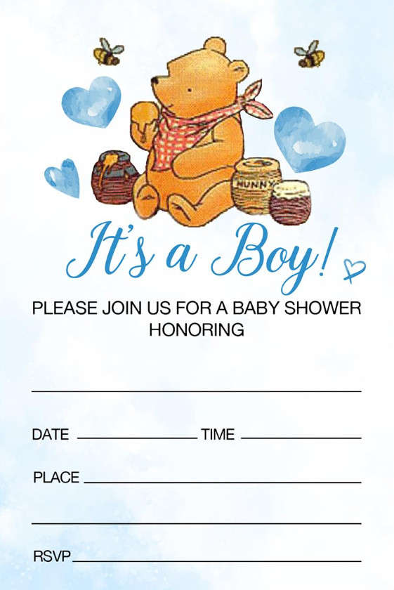Sample of Winnie The Pooh Baby Shower Invitation Template Sample of Winnie The Pooh Baby Shower Invitation Template