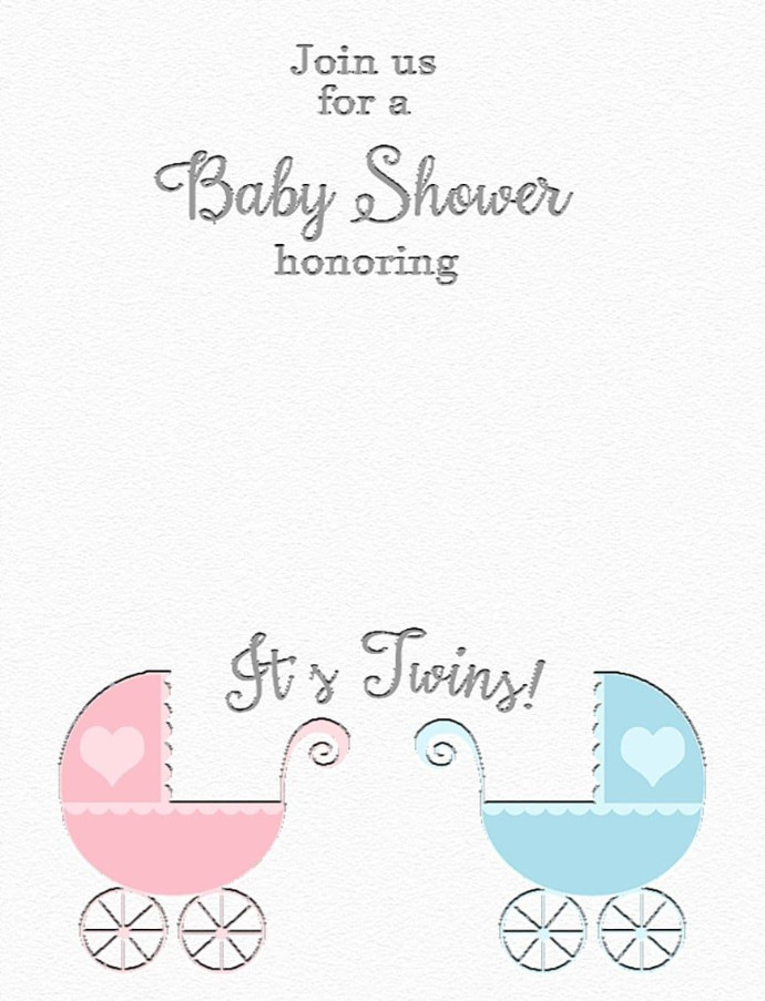 Twin Baby Shower Invitation Template