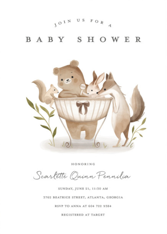 Woodland Baby Shower Invitation Template Example Woodland Baby Shower Invitation Template Example